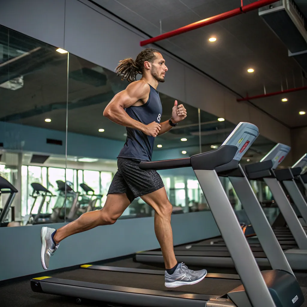 Athlete running on a treadmill