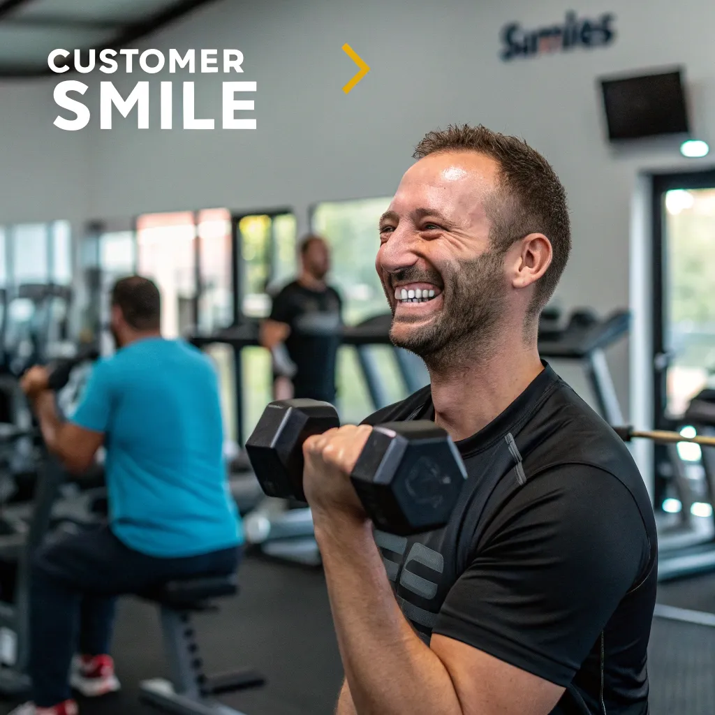 Customer smiling at the gym